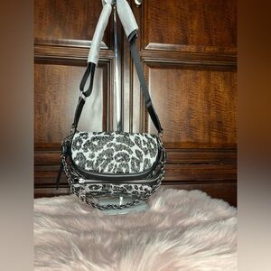 MICHAEL Michael Kors Black and White Animal Print Crossbody Bag
